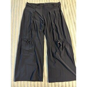 Porto SF Wide Leg Toggle Front Pocket Stretch Pants Women’s 4 Black Soft Street